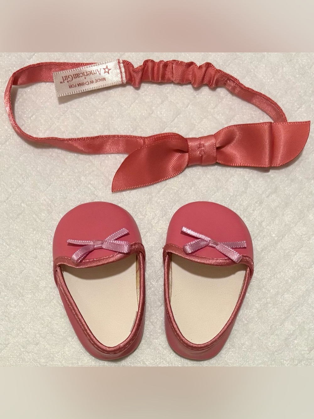 American Girl Doll Slippers & Headband from Kit's Striped Nightie Set 2008-2015